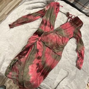 Tie dye bodysuit dress